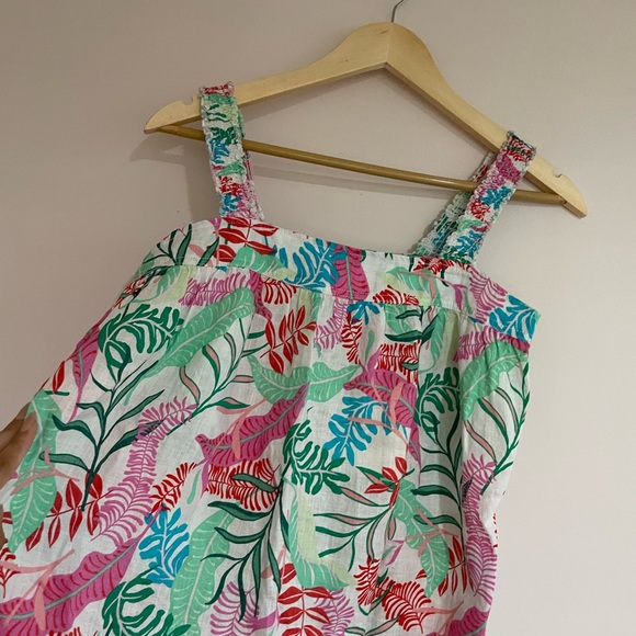 NWT Cynthia Rowley Floral 100% Linen Tank - Picture 2 of 4